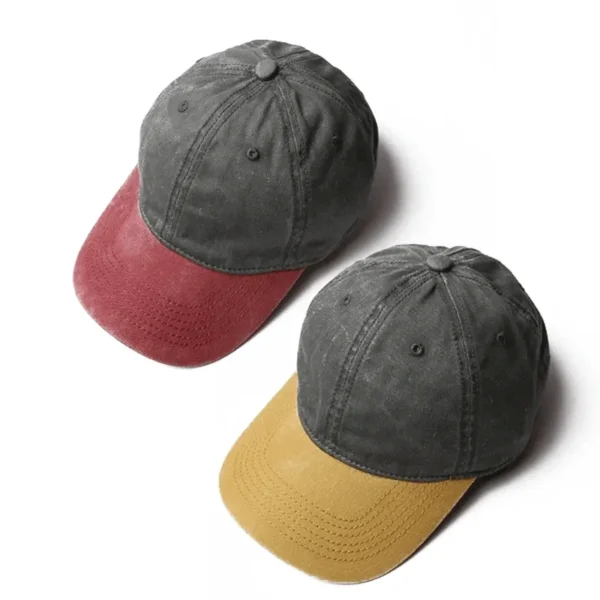 Sports Caps Old Vintage Washed Cotton Two Tone Dad Hats Plain Distressed  Baseball Dad Hat Golf Caps for Men - Image 4