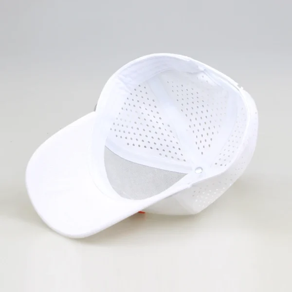 White Stand  Custom Logo Hole Perforated Waterproof Sport Baseball Caps Hats - Image 2
